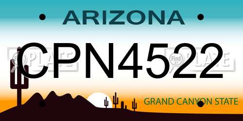 CPN4522 Arizona License Plate