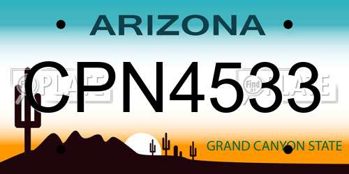 CPN4533 Arizona License Plate