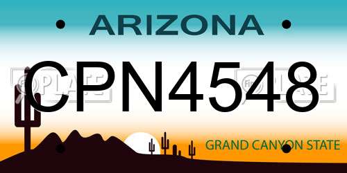 CPN4548 Arizona License Plate
