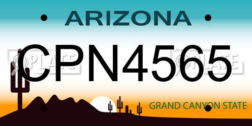 CPN4565 Arizona License Plate