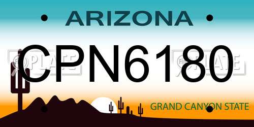 CPN6180 Arizona License Plate