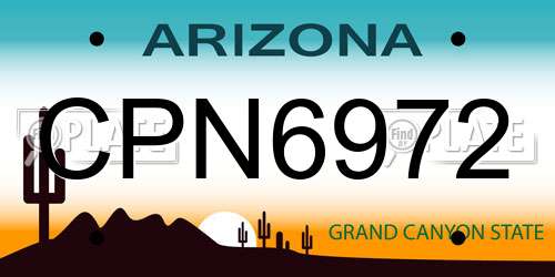 CPN6972 Arizona License Plate