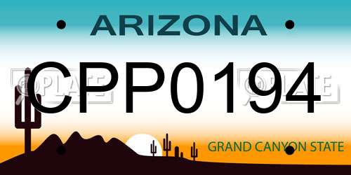 CPP0194 Arizona License Plate