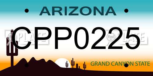 CPP0225 Arizona License Plate