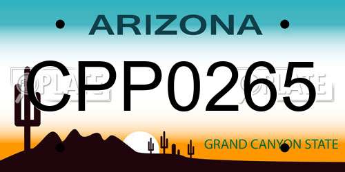 CPP0265 Arizona License Plate