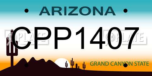 CPP1407 Arizona License Plate