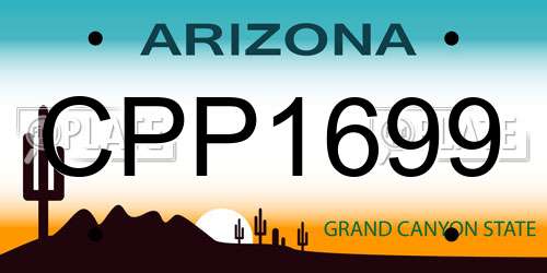 CPP1699 Arizona License Plate