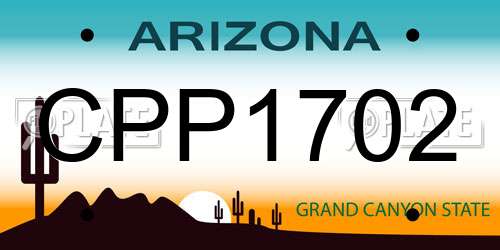 CPP1702 Arizona License Plate