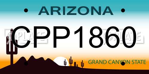 CPP1860 Arizona License Plate