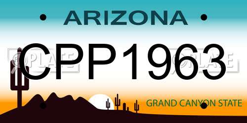 CPP1963 Arizona License Plate