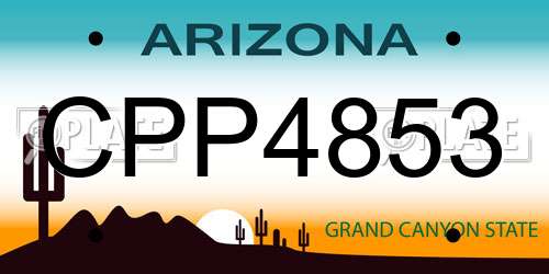CPP4853 Arizona License Plate