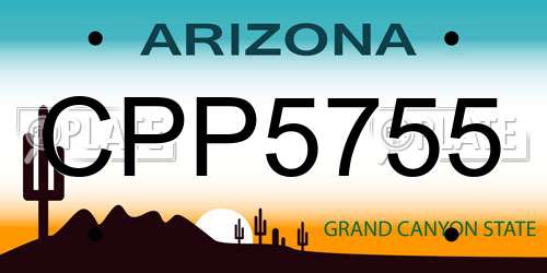 CPP5755 Arizona License Plate
