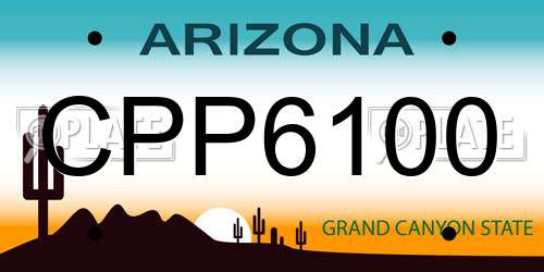 CPP6100 Arizona License Plate