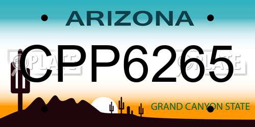 CPP6265 Arizona License Plate