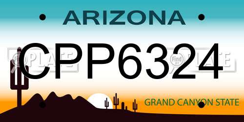 CPP6324 Arizona License Plate