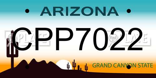 CPP7022 Arizona License Plate