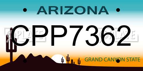 CPP7362 Arizona License Plate