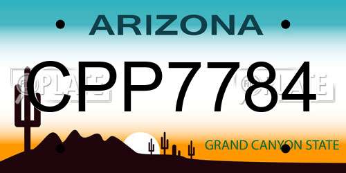 CPP7784 Arizona License Plate