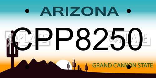 CPP8250 Arizona License Plate