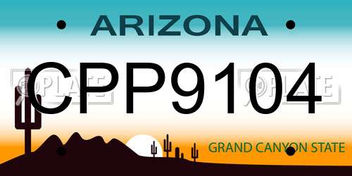 CPP9104 Arizona License Plate