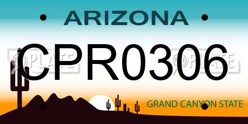 CPR0306 Arizona License Plate