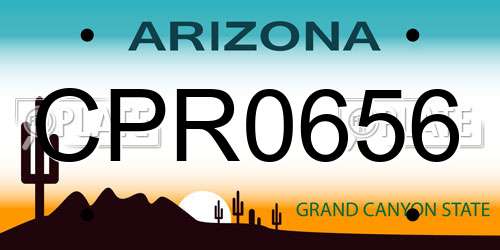 CPR0656 Arizona License Plate