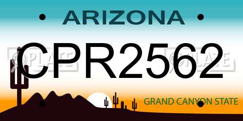 CPR2562 Arizona License Plate