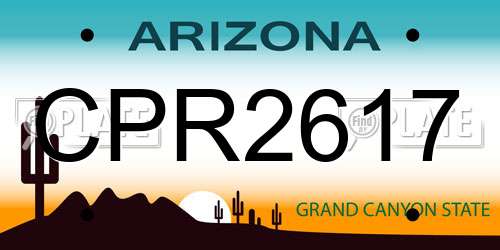 CPR2617 Arizona License Plate