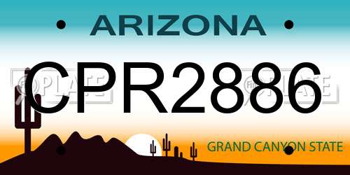 CPR2886 Arizona License Plate