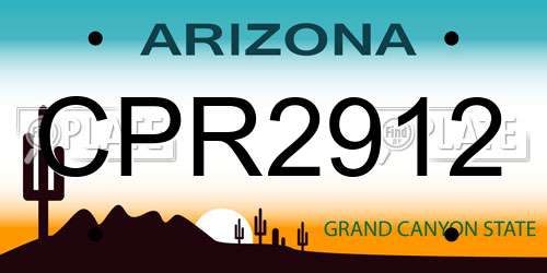 CPR2912 Arizona License Plate