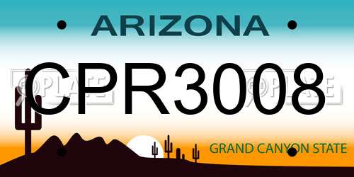 CPR3008 Arizona License Plate