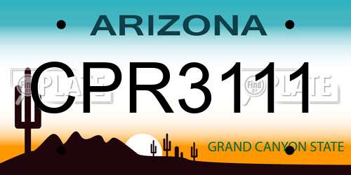 CPR3111 Arizona License Plate
