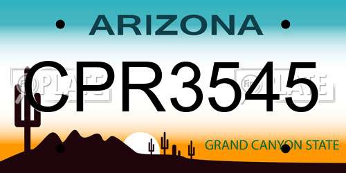 CPR3545 Arizona License Plate