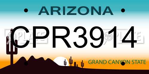 CPR3914 Arizona License Plate