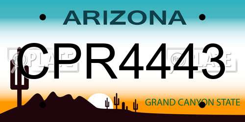 CPR4443 Arizona License Plate