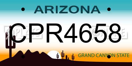 CPR4658 Arizona License Plate