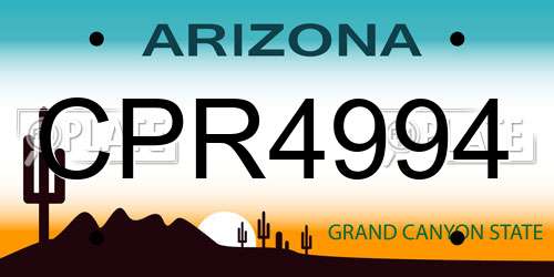 CPR4994 Arizona License Plate