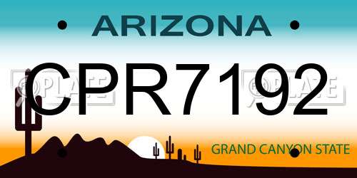 CPR7192 Arizona License Plate