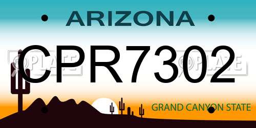 CPR7302 Arizona License Plate