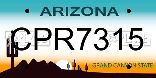 CPR7315 Arizona License Plate