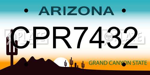 CPR7432 Arizona License Plate