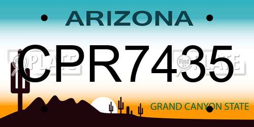 CPR7435 Arizona License Plate