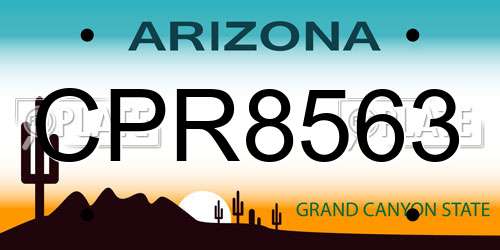 CPR8563 Arizona License Plate