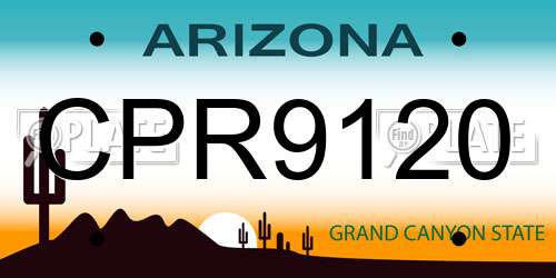 CPR9120 Arizona License Plate
