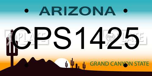 CPS1425 Arizona License Plate