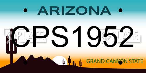 CPS1952 Arizona License Plate