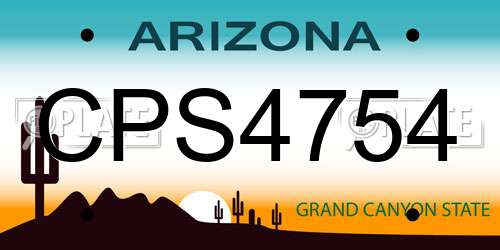 CPS4754 Arizona License Plate