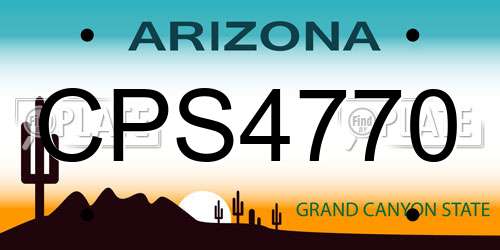 CPS4770 Arizona License Plate