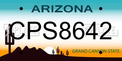 CPS8642 Arizona License Plate