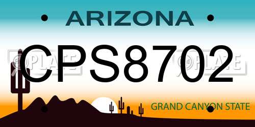 CPS8702 Arizona License Plate